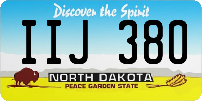 ND license plate IIJ380