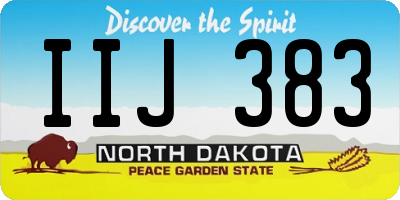 ND license plate IIJ383