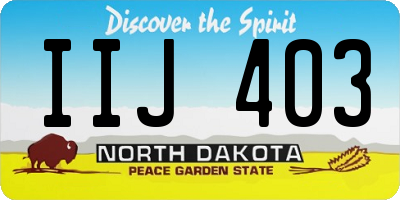 ND license plate IIJ403