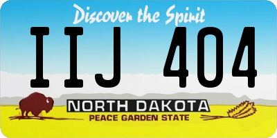 ND license plate IIJ404