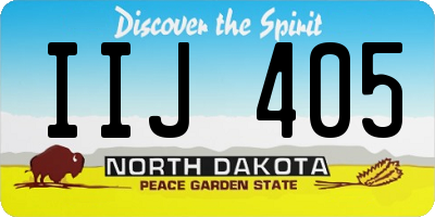 ND license plate IIJ405