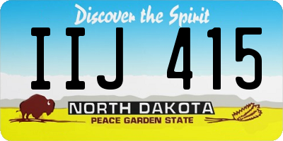 ND license plate IIJ415