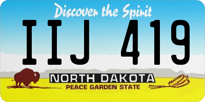 ND license plate IIJ419