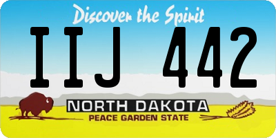 ND license plate IIJ442