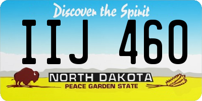 ND license plate IIJ460