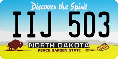 ND license plate IIJ503