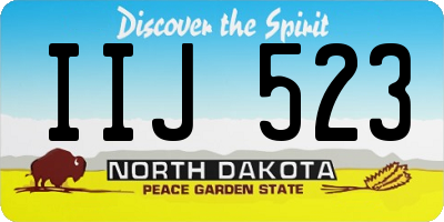 ND license plate IIJ523
