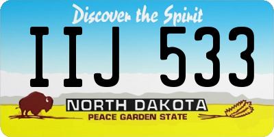 ND license plate IIJ533