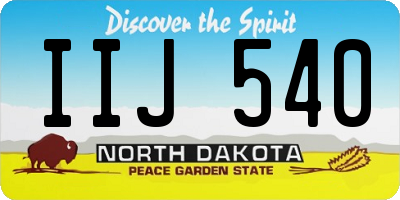 ND license plate IIJ540
