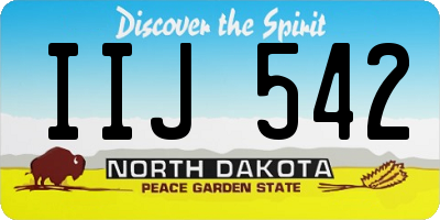 ND license plate IIJ542