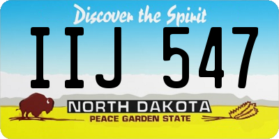 ND license plate IIJ547