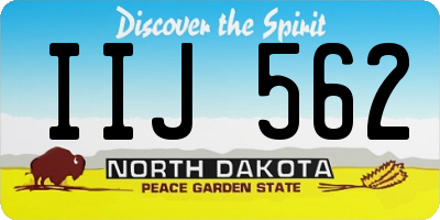 ND license plate IIJ562