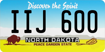 ND license plate IIJ600