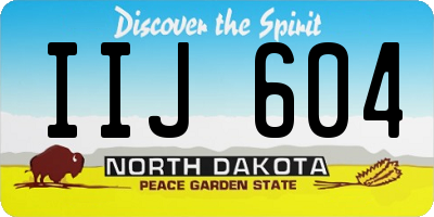 ND license plate IIJ604