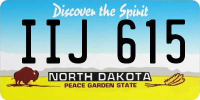 ND license plate IIJ615