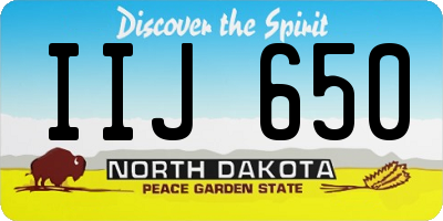 ND license plate IIJ650