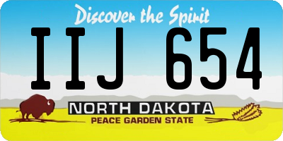 ND license plate IIJ654