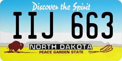 ND license plate IIJ663