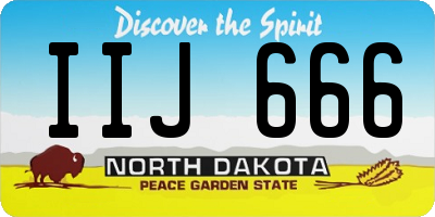 ND license plate IIJ666
