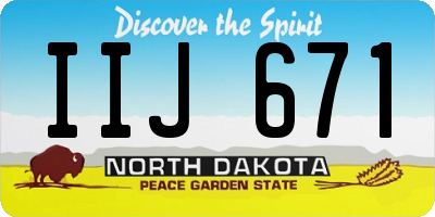 ND license plate IIJ671