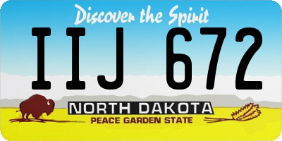 ND license plate IIJ672