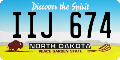 ND license plate IIJ674