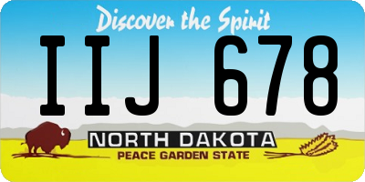 ND license plate IIJ678
