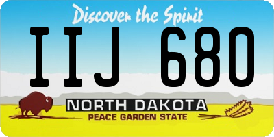ND license plate IIJ680