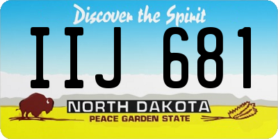 ND license plate IIJ681