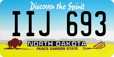ND license plate IIJ693