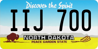 ND license plate IIJ700