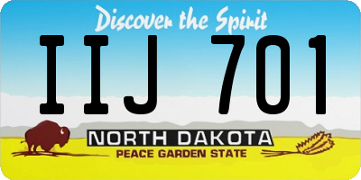ND license plate IIJ701