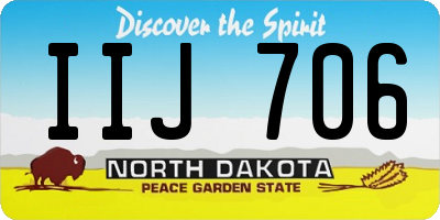 ND license plate IIJ706