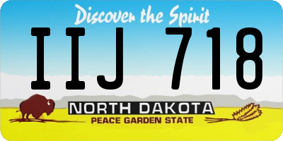 ND license plate IIJ718