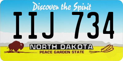 ND license plate IIJ734