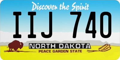 ND license plate IIJ740