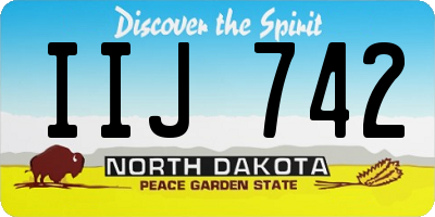 ND license plate IIJ742