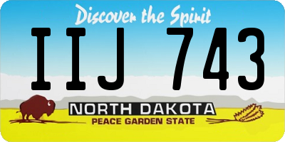 ND license plate IIJ743