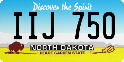 ND license plate IIJ750