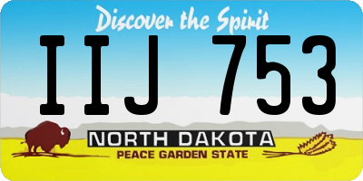 ND license plate IIJ753
