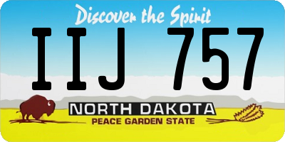 ND license plate IIJ757