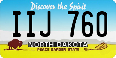 ND license plate IIJ760