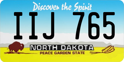 ND license plate IIJ765