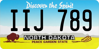 ND license plate IIJ789