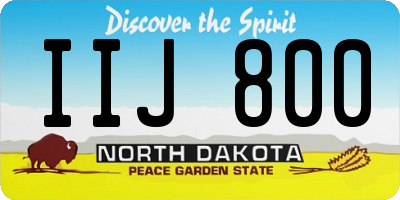 ND license plate IIJ800