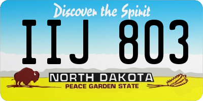 ND license plate IIJ803