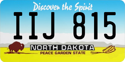ND license plate IIJ815