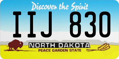 ND license plate IIJ830