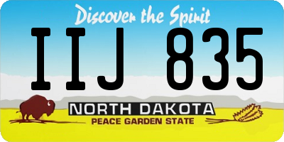 ND license plate IIJ835