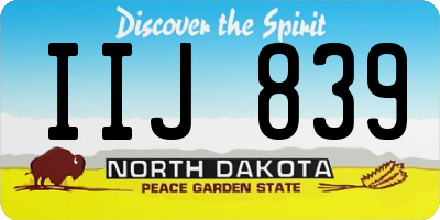 ND license plate IIJ839